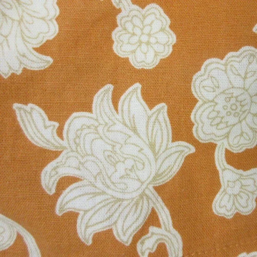 BRIGGS Linen Blend Pull On Shorts Womens Size XL Orange Cream Floral Flowers NWT